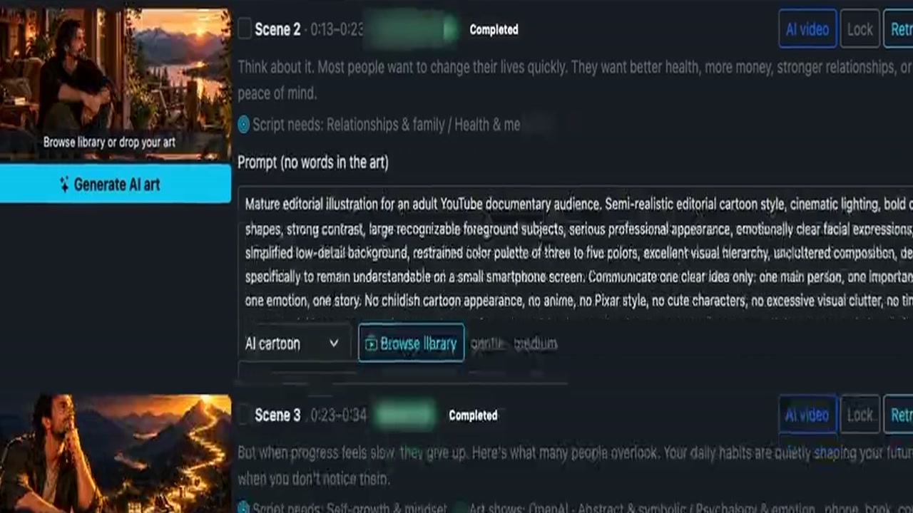 Scene cards with pictures in EasyTube